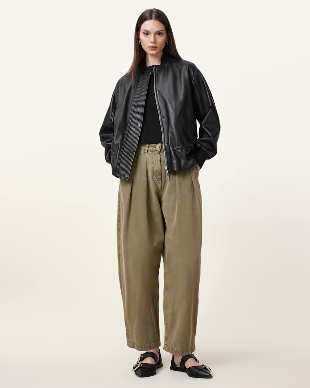 Women's Cotton Barrel Leg Denim Pants