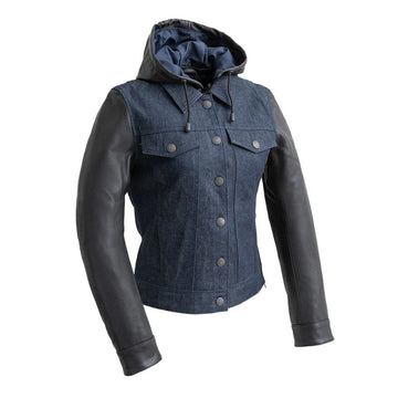 Women's Holli Motorcycle Denim/Leather Jacket