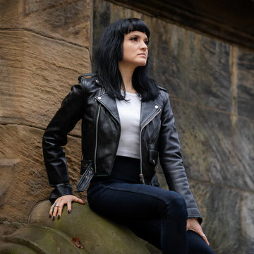 Imogen Motorrad-Lederjacke für Damen