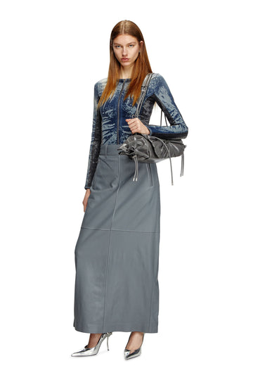 Women's Long Maxi Leather Skirt