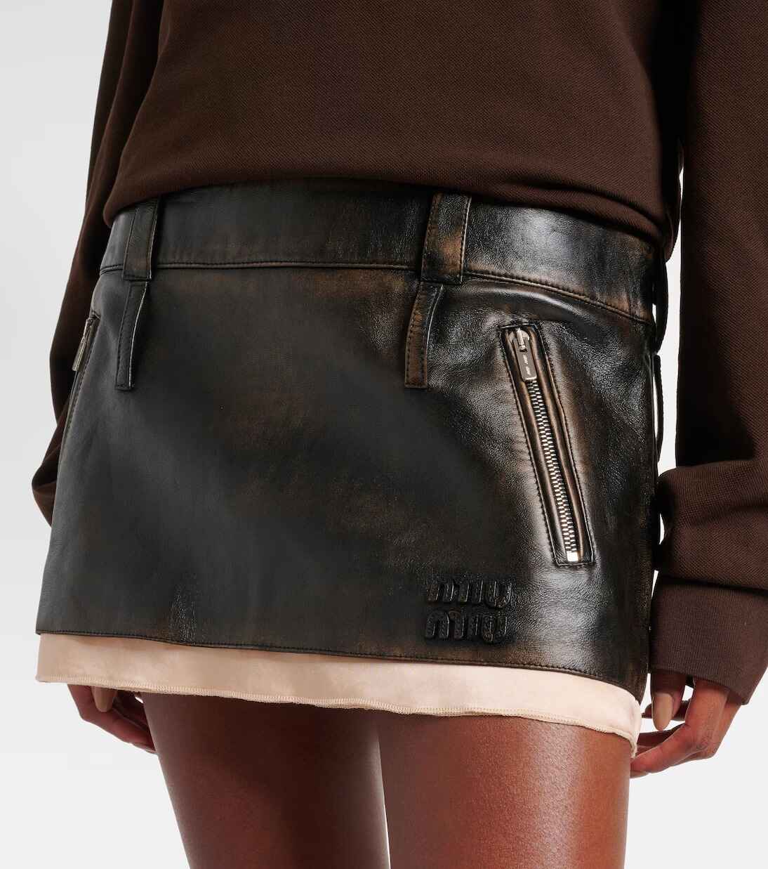 Miu Miu Mini-Lederrock für Damen