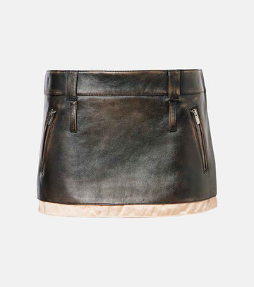 Women's Miu Miu Leather Skirt Mini