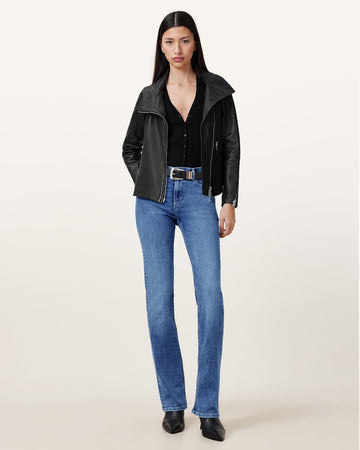 Women's Slim Clean Bootcut Hem Stretch Denim Pants