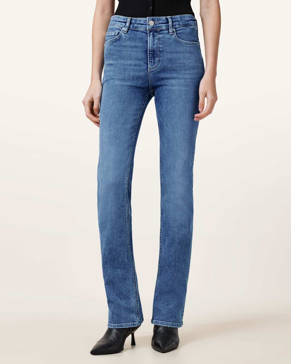 Women's Slim Clean Bootcut Hem Stretch Denim Pants