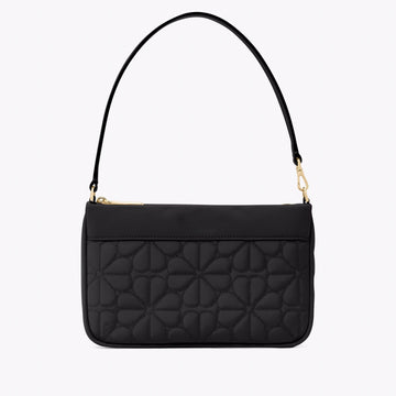 Women's Spade Flower Quilted Fabric Convertible Wristlet Leather Wallet