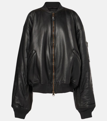 Women's Varsity Style Aviator Bomber Leather Jacket