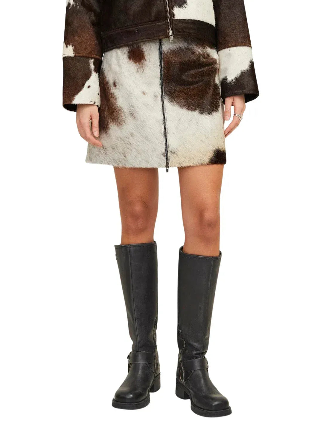 Western-Jacke und Rock aus Rindsleder für Damen