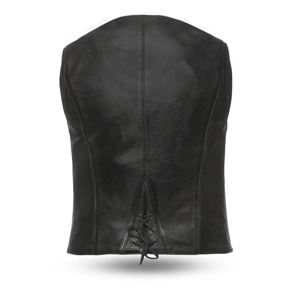 Chaqueta de motociclista de cuero Savannah estilo western para mujer