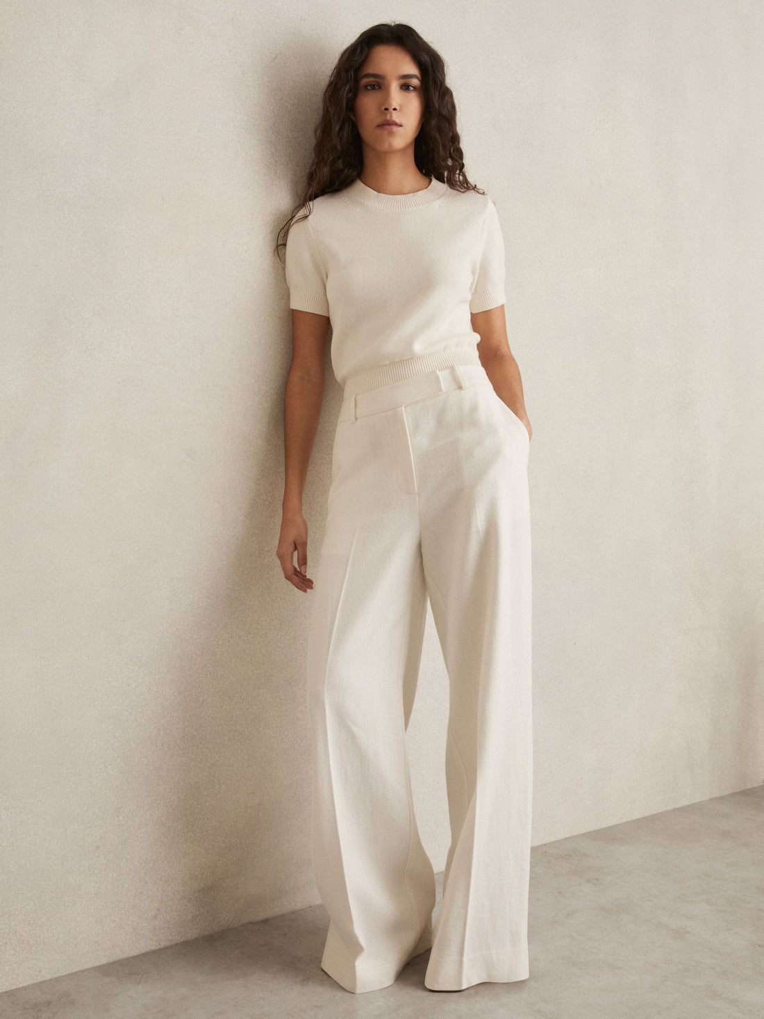 Women's Wide Leg Linen Blend Pant