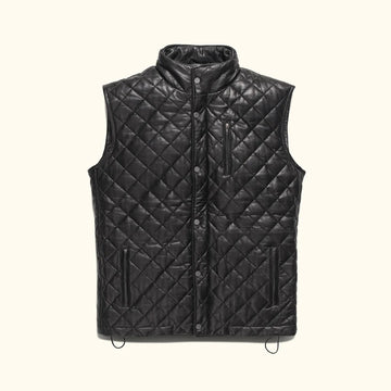 Men's Black Leather vests