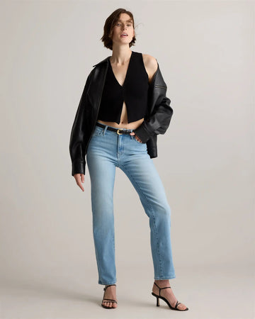 Women's Black Simple Leather Jacket