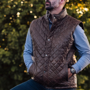 Men's Brown Leather Vests