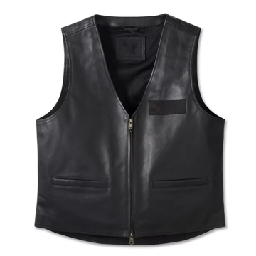 Men's Black Leather Vests