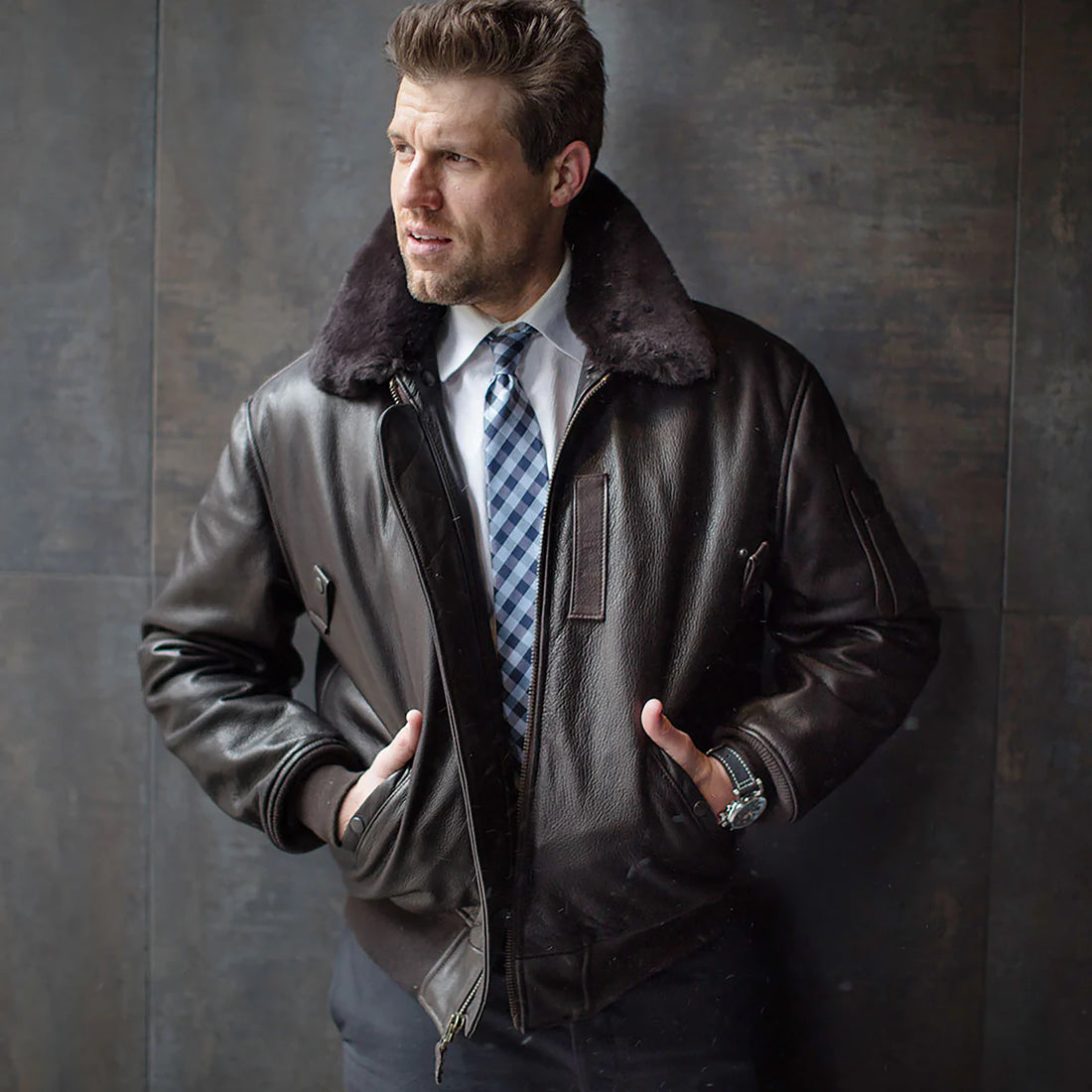 B-15 Leather Flight Bomber Jacket