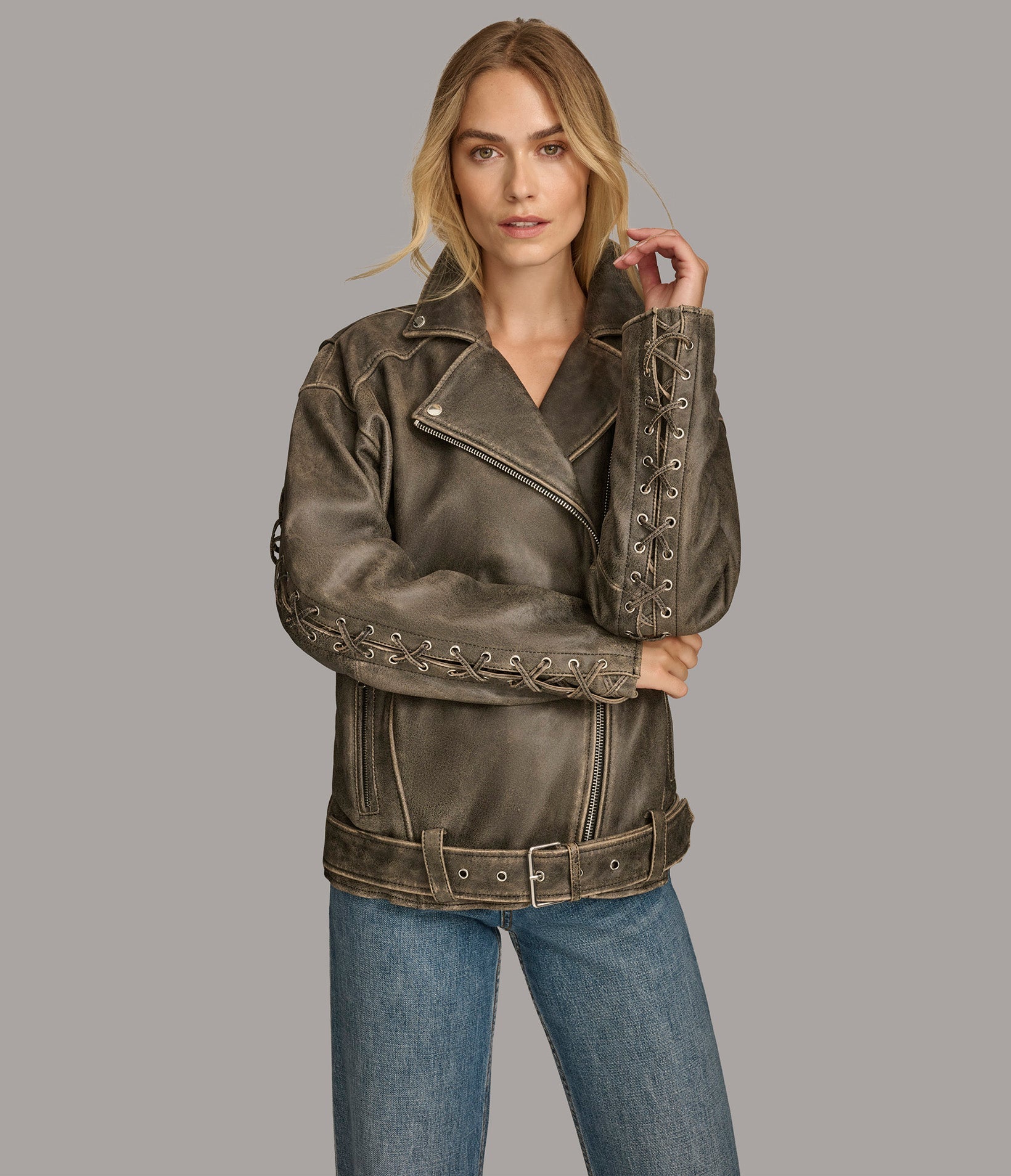 Briana Oversized Asymmetric Moto