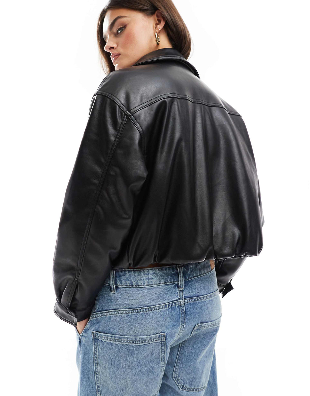 Clean Leather Bomber Jacket