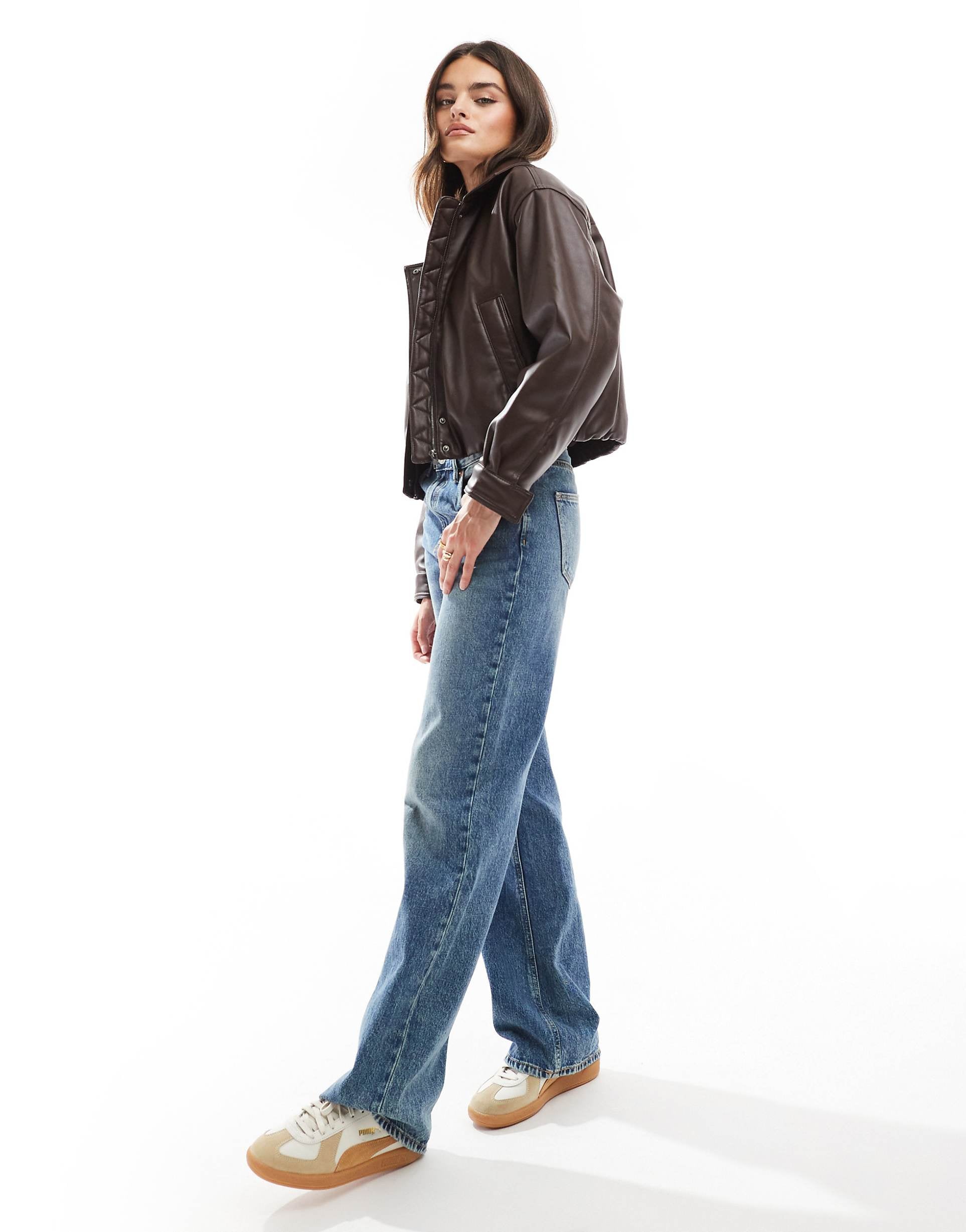 Clean Leather Bomber Jacket