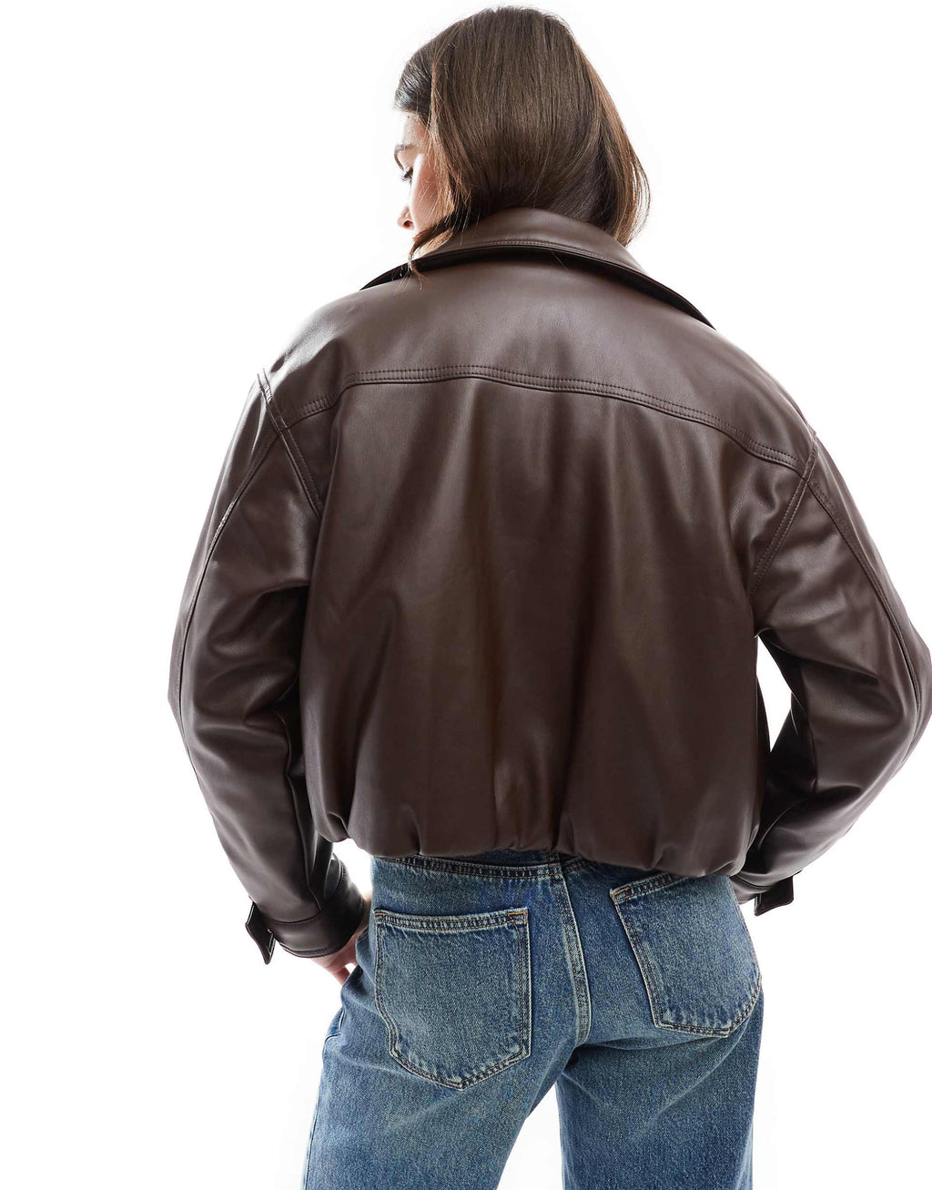 Clean Leather Bomber Jacket