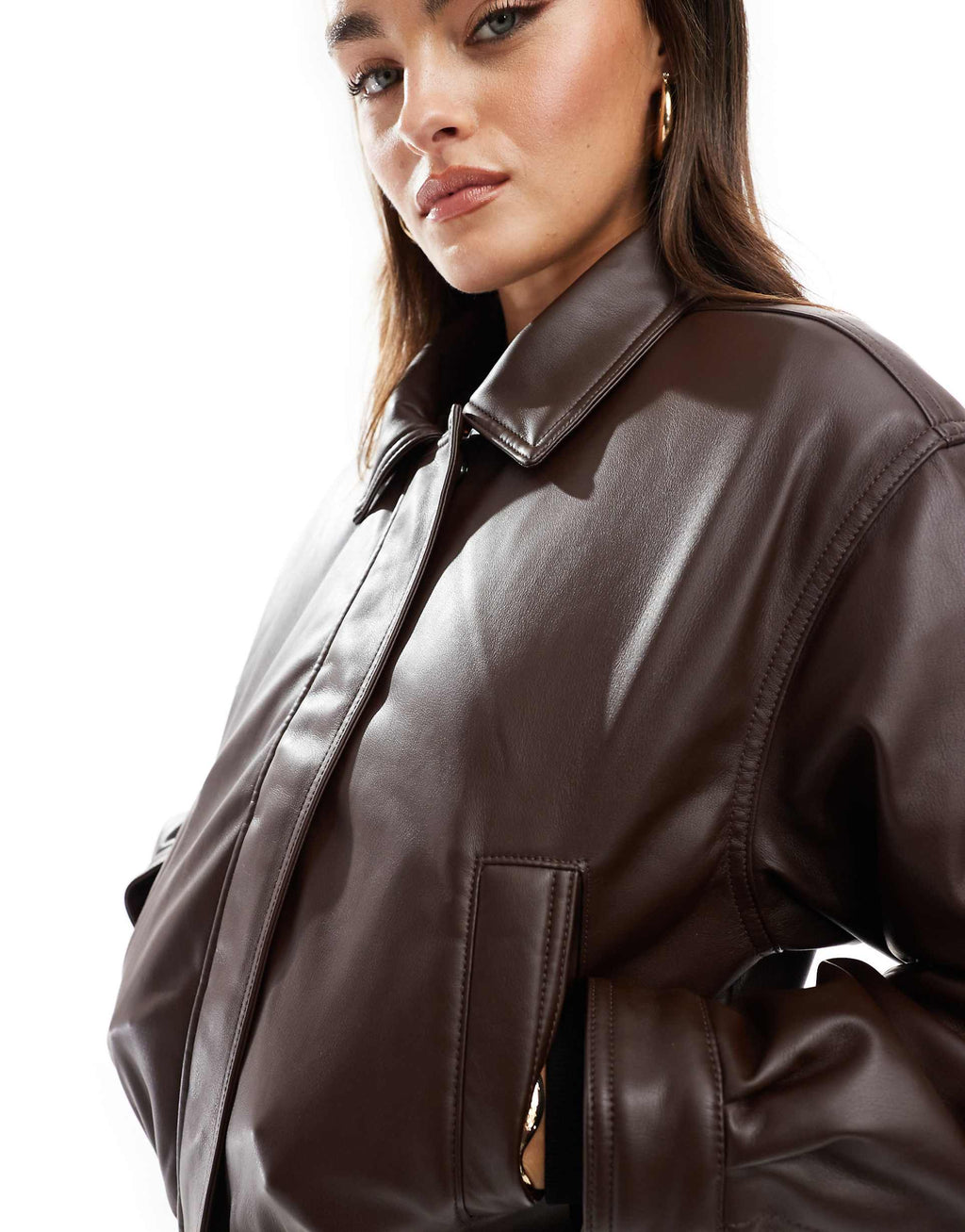 Clean Leather Bomber Jacket