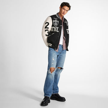 Men's ATHLETIC DIVISION Leather Varsity Jacket