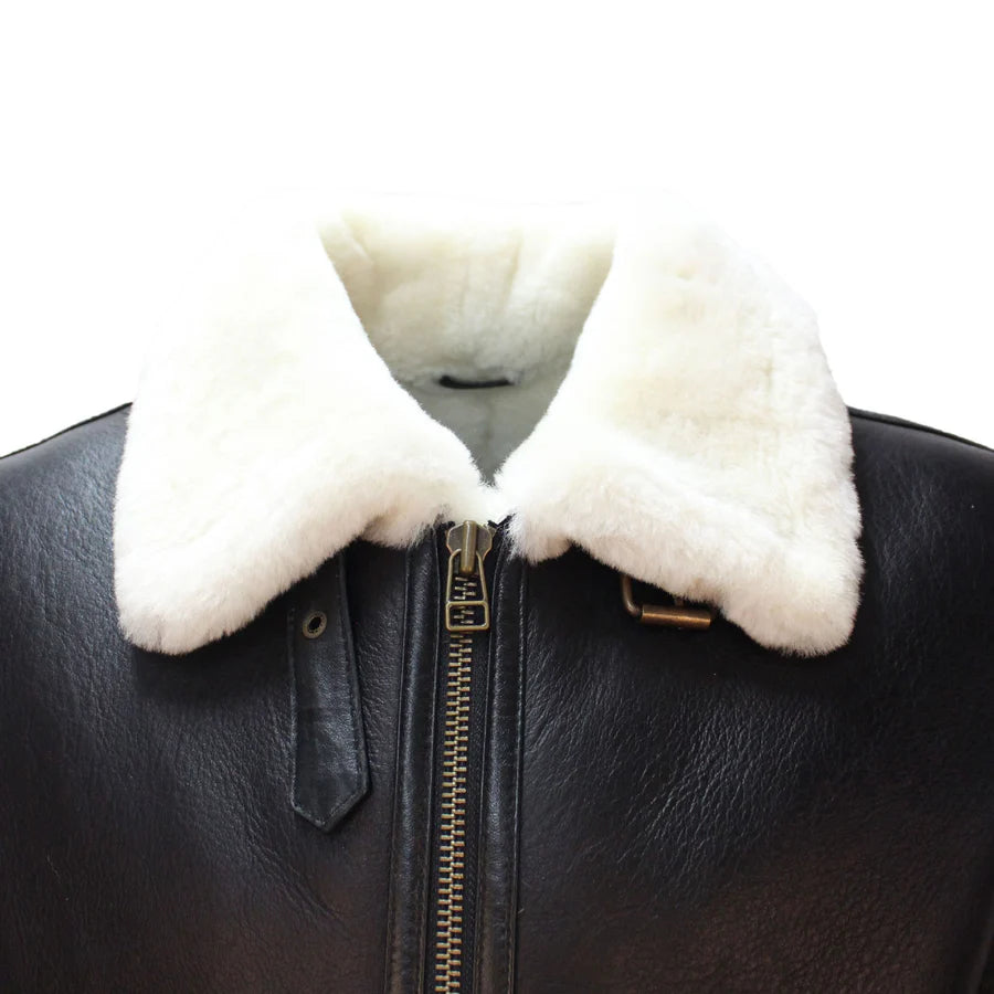 Men's B3 Memphis Belle Sheepskin Flying Jacket Black / White