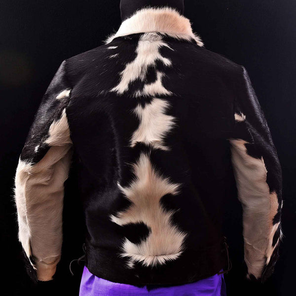 Men's Brown Cow Hair Leather Jacket