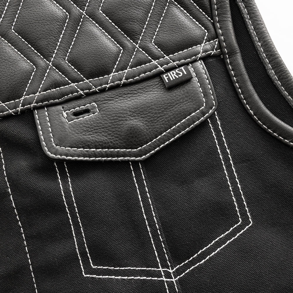 Men's Black Hunt Club Leather Vest