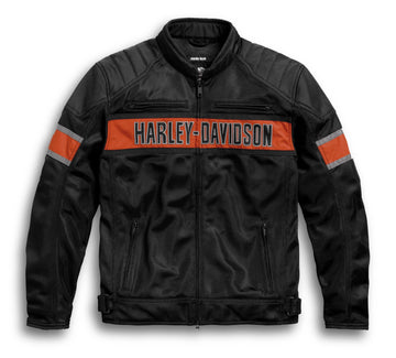 Men's Black Trenton Mesh Riding Motorcycle Jacket