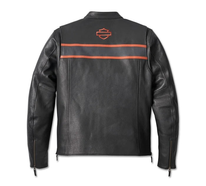 Men's Black Victory Lane II Leather Motorcycle Jacket