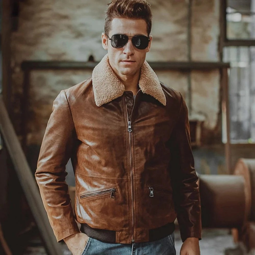 Men's Bomber Aviator Flight Jacket
