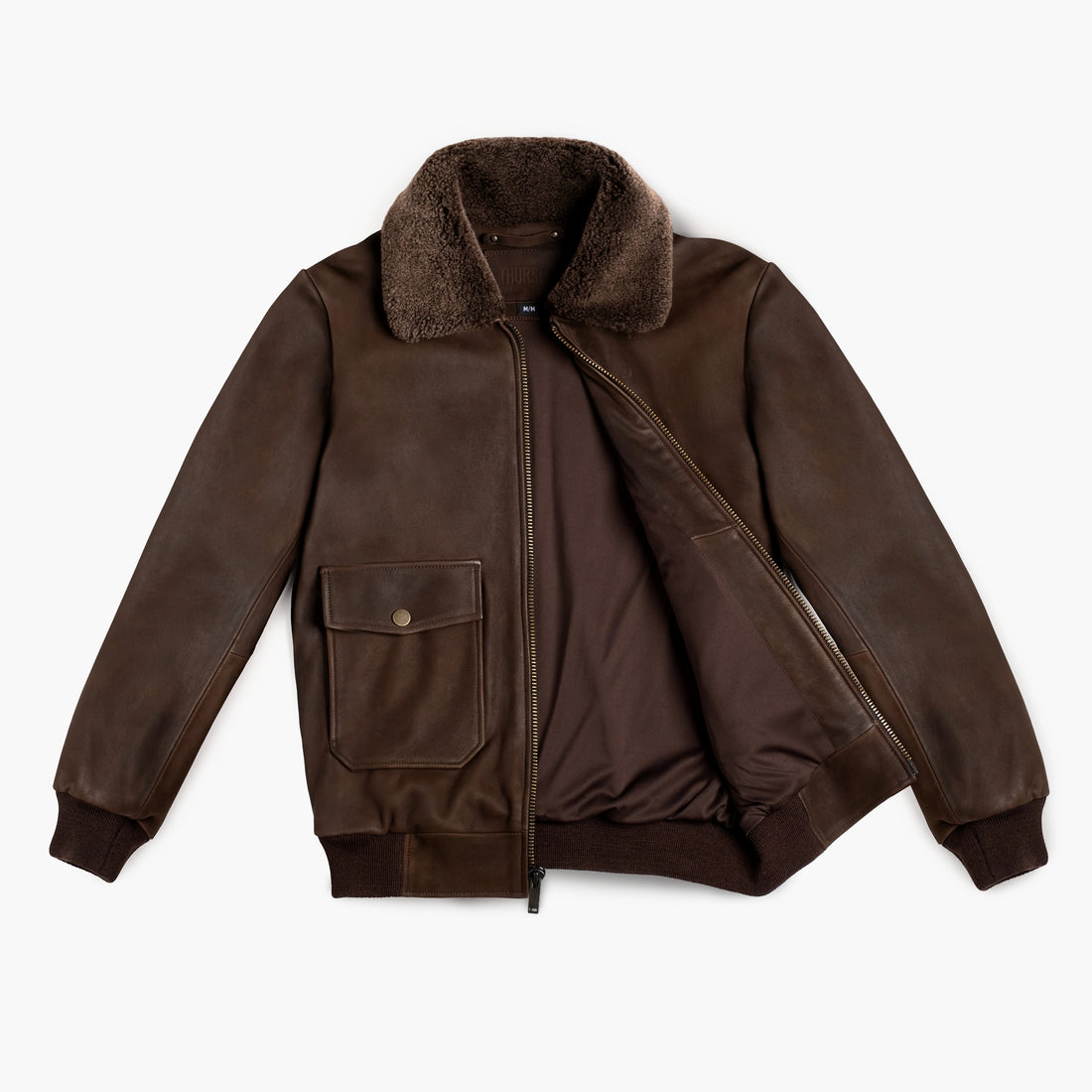 Men's Bomber Flight Jacket Dark Brown