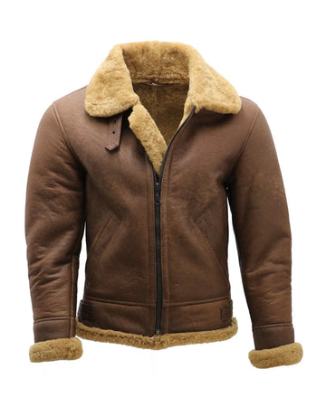 Braune Fliegerjacke aus Schaffell für Herren (RI)