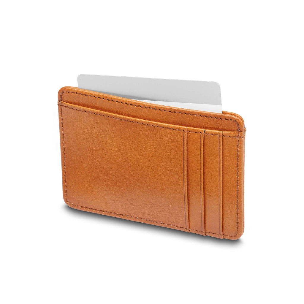 Men's Brown Vitello 7 Pocket I.D Card Case Leather RFID
