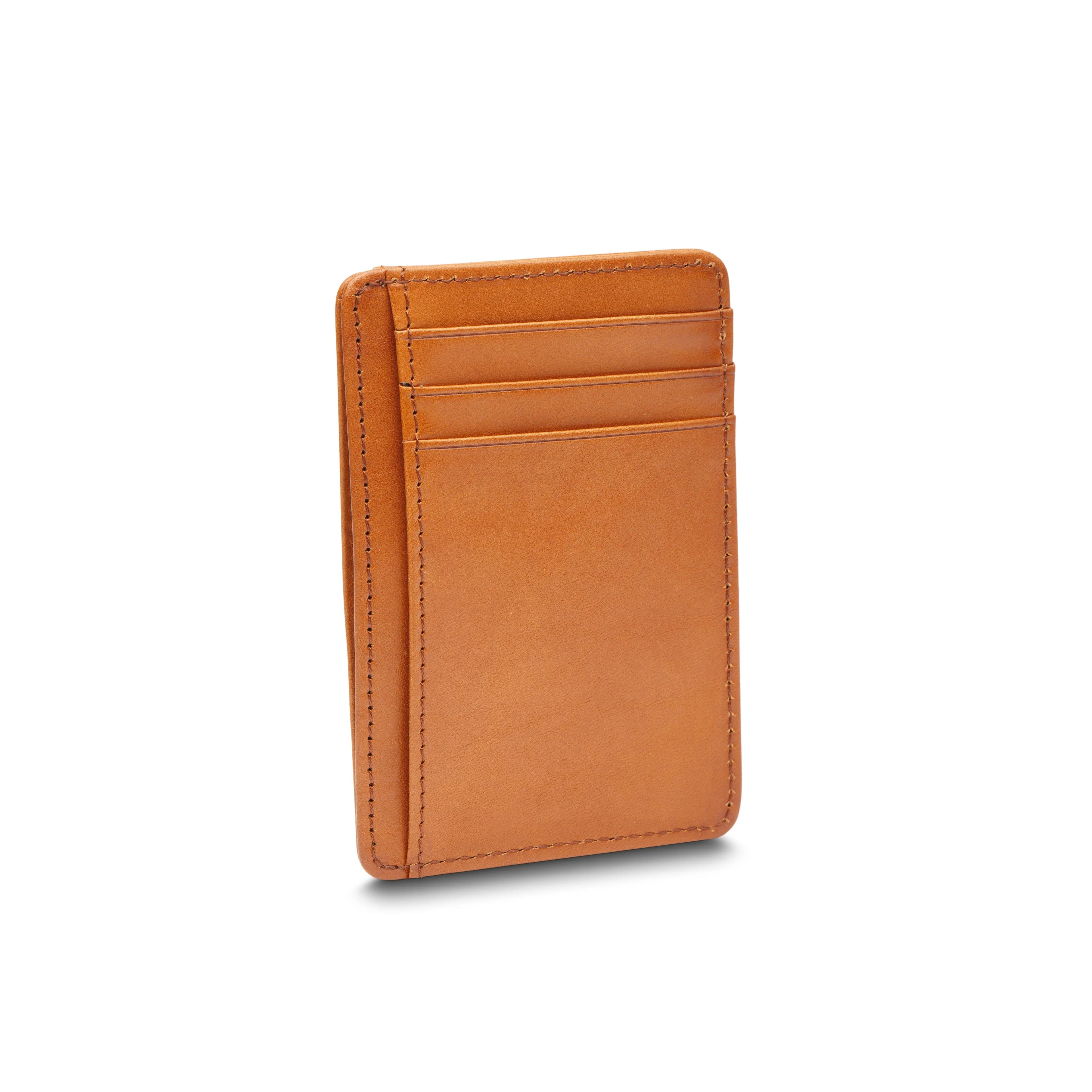 Men's Brown Vitello 7 Pocket I.D Card Case Leather RFID