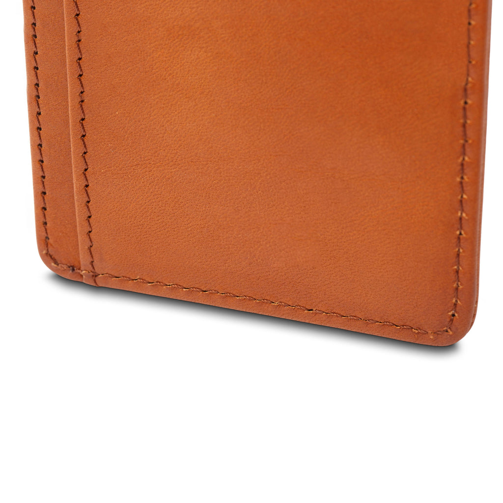Men's Brown Vitello 7 Pocket I.D Card Case Leather RFID