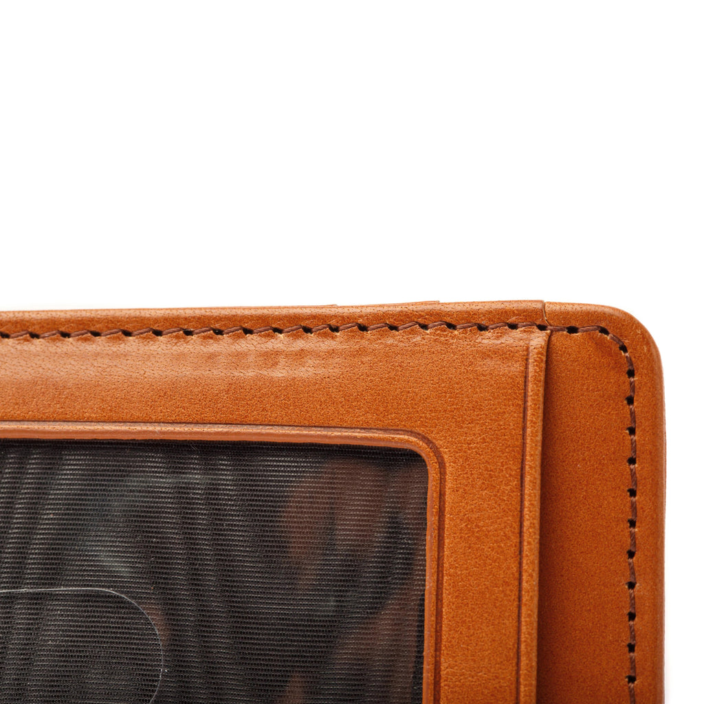 Men's Brown Vitello 7 Pocket I.D Card Case Leather RFID