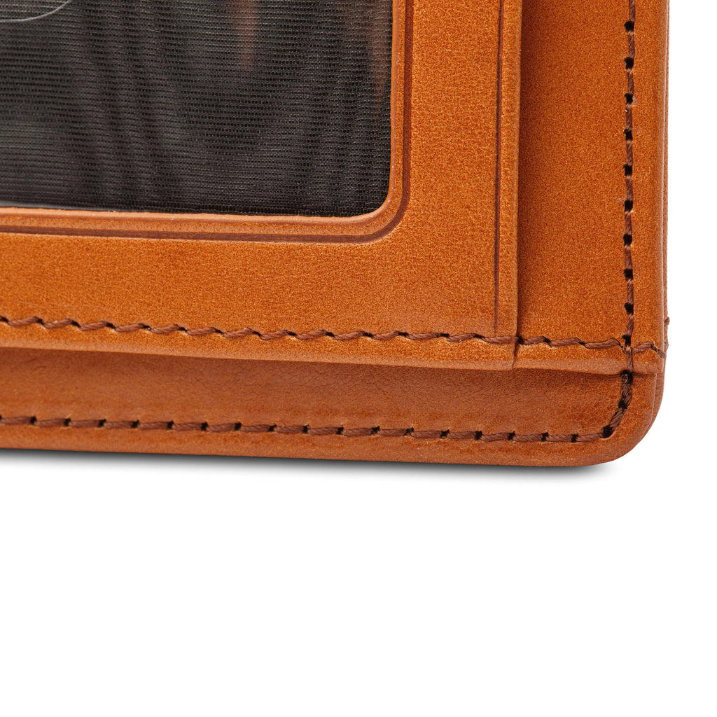 Men's Brown Vitello 7 Pocket I.D Card Case Leather RFID