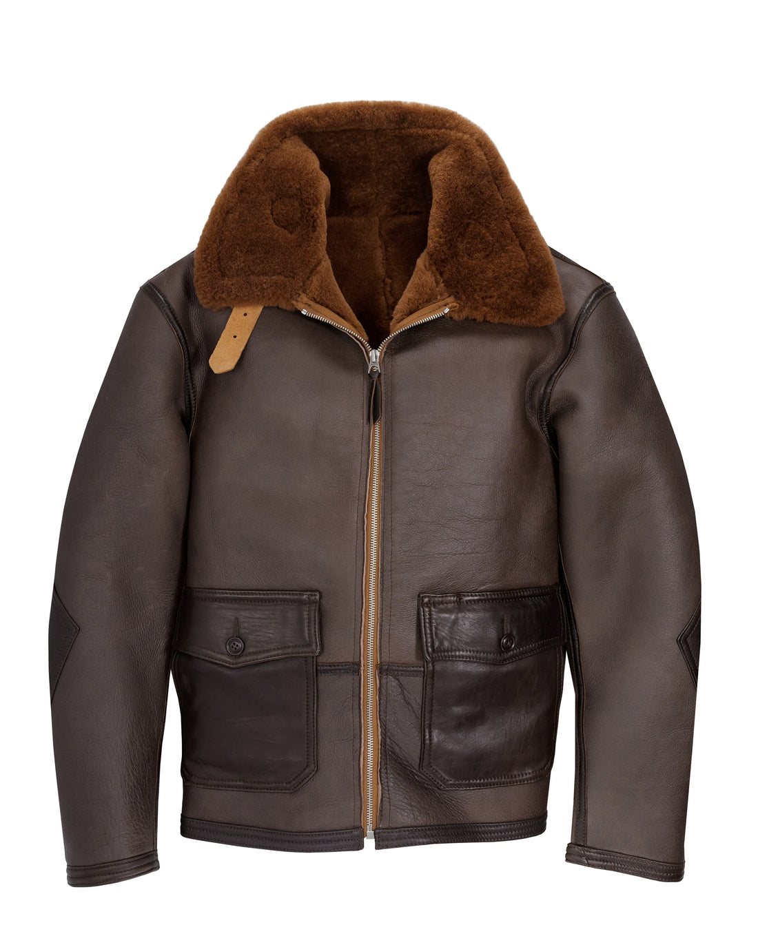 Herren C44 Schaffell-Fliegerfell-Lederjacke