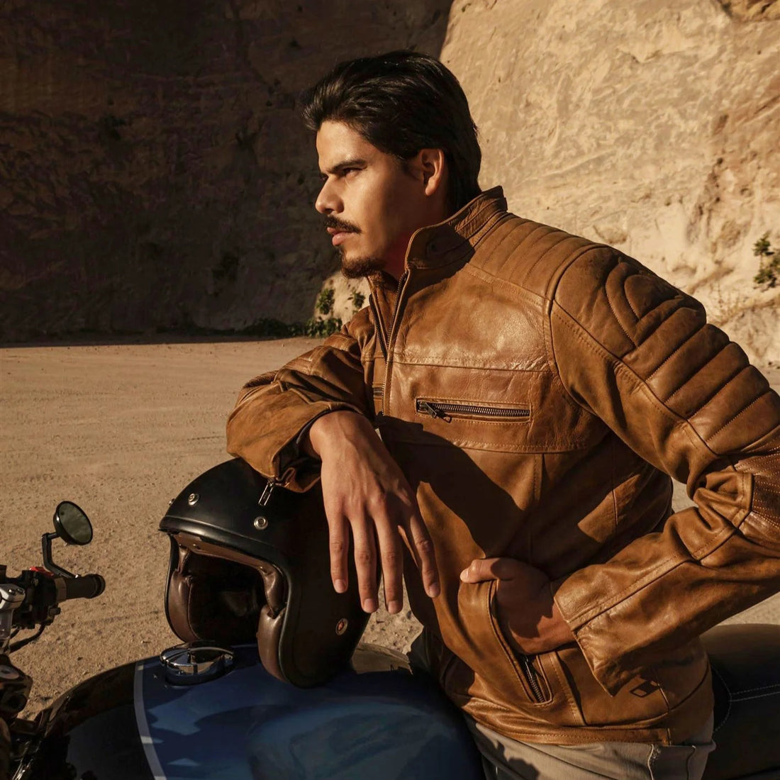 Men's Cafe Racer Leather Jacket