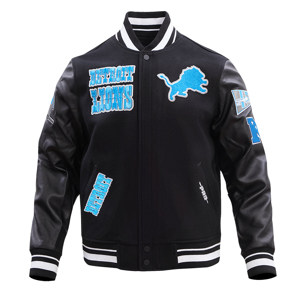 Men's DETROIT LIONS RETRO CLASSIC Rib Wool Varsity Jacket