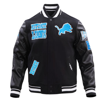 Men's DETROIT LIONS RETRO CLASSIC Rib Wool Varsity Jacket