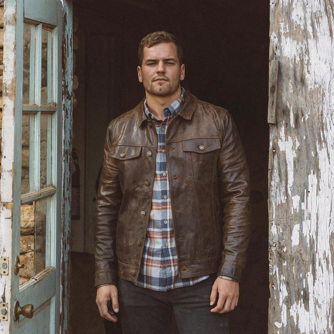 Men's Dark Brown Driggs Leather Jacket