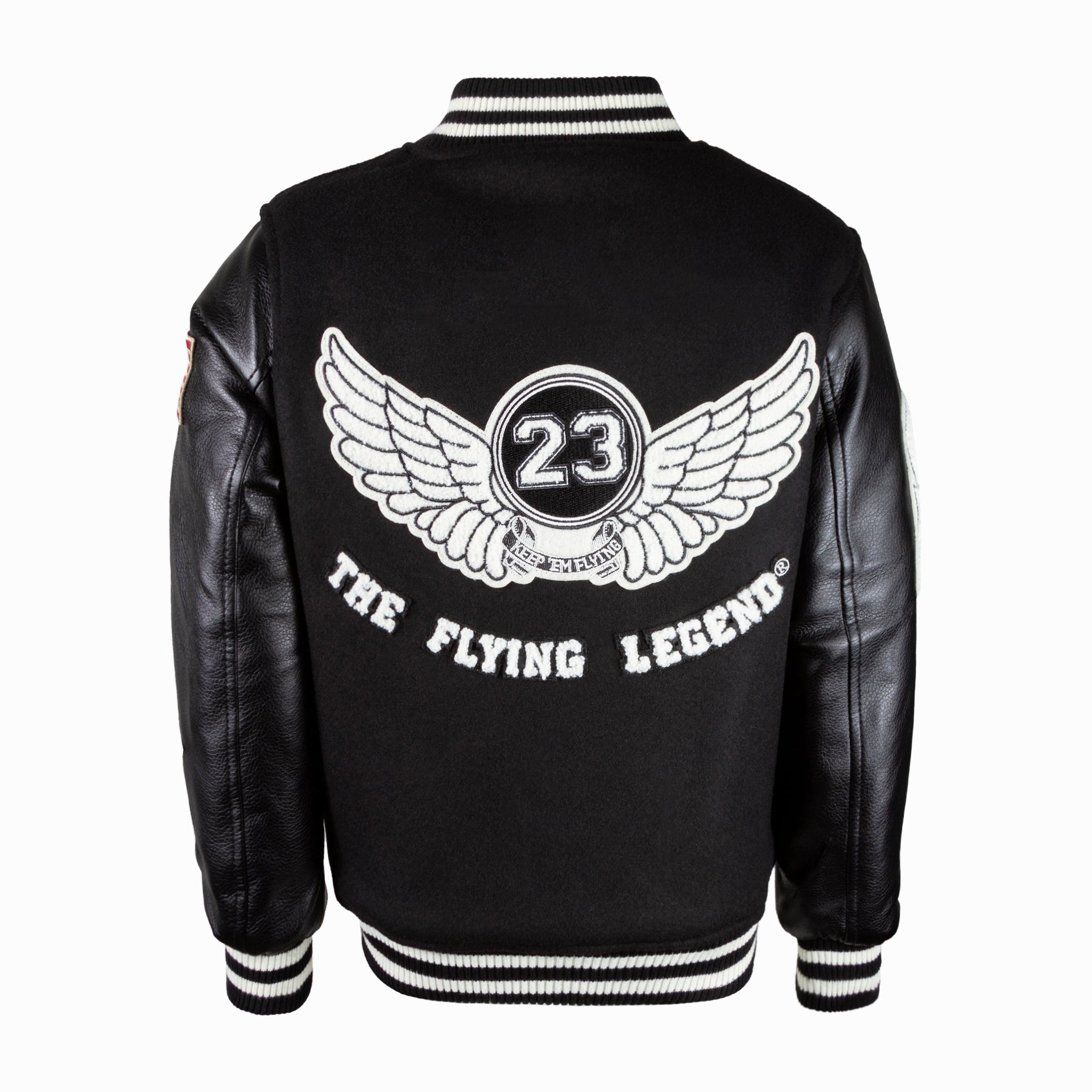 Men's FLYING LEGEND Leather & Wool Varsity Jacket