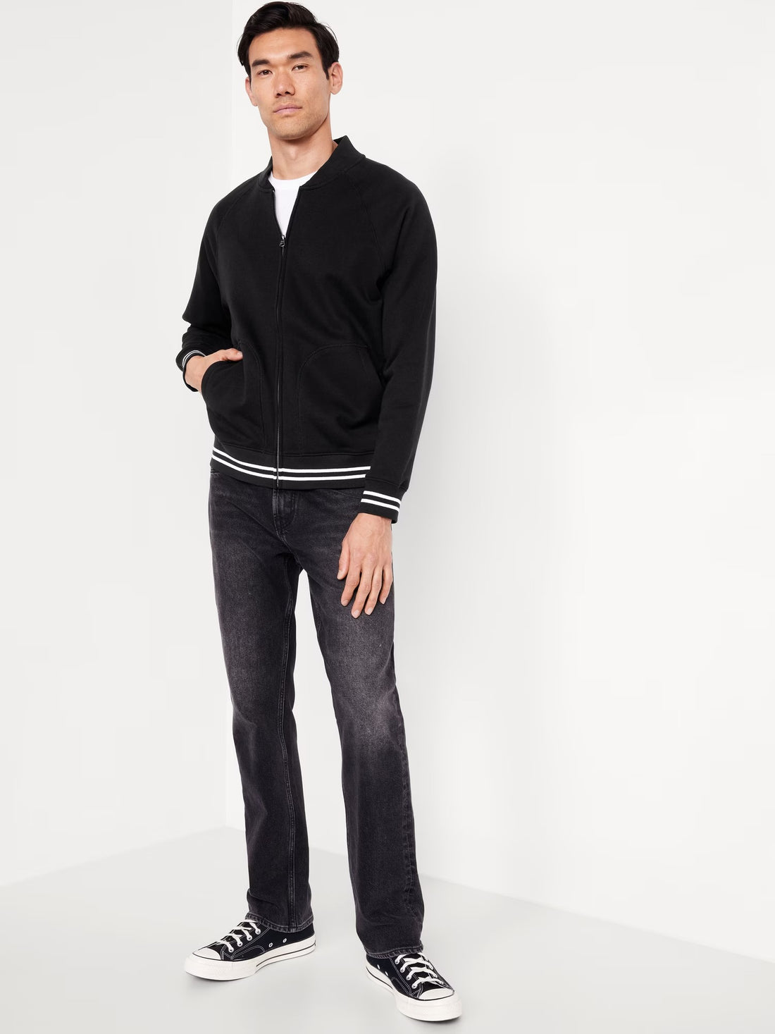 Men's Fleece Bomber Style Light Weight Jacket