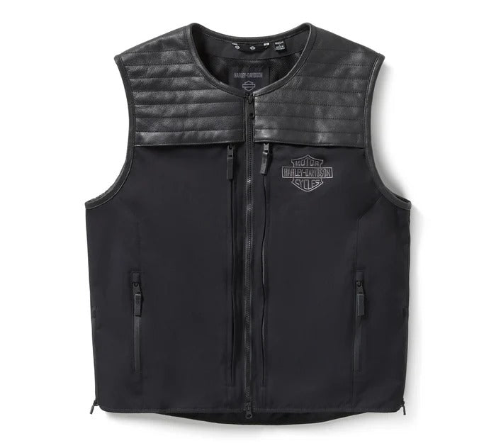 Men's H-D Long Haul Utility Leather Vest