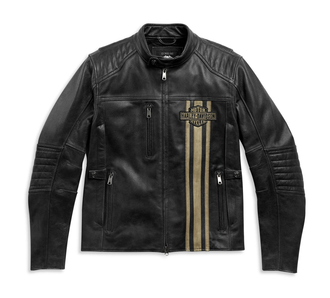 Men's H-D Triple Vent Passing Link II Leather Motorcycle Jacket