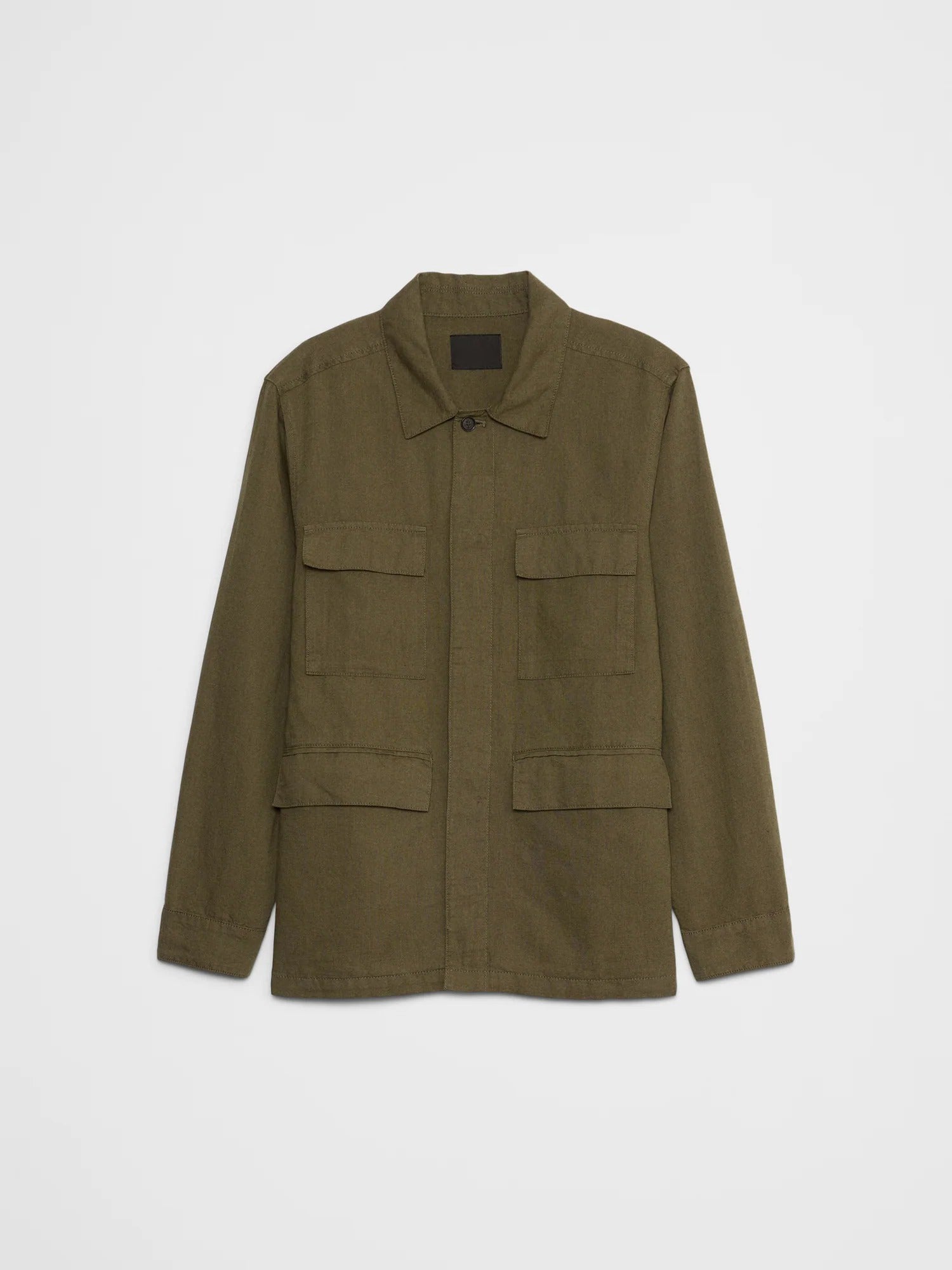 Men's Linen-Blend Field Light Weight Jacket in Olive