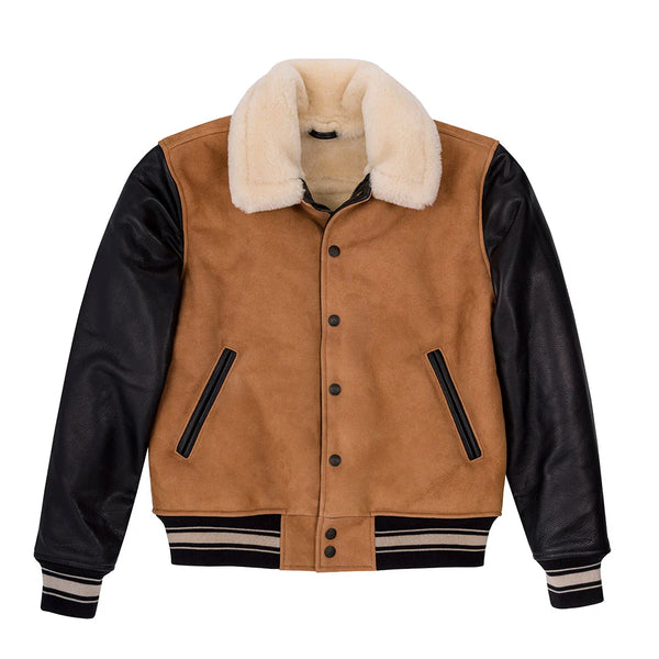 Men's Pro Shearling Varsity Fur Leather Jacket