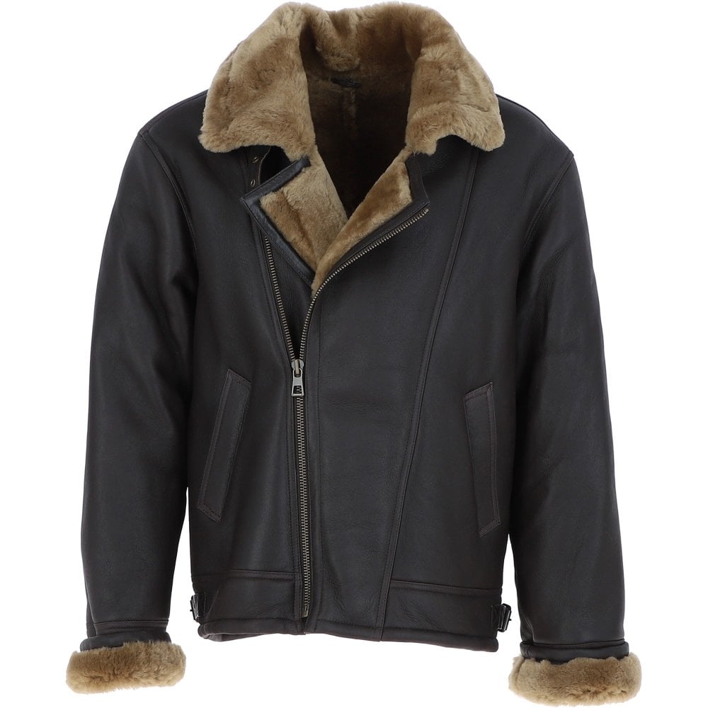 Herren-Lederjacke aus Schaffell in normaler Passform
