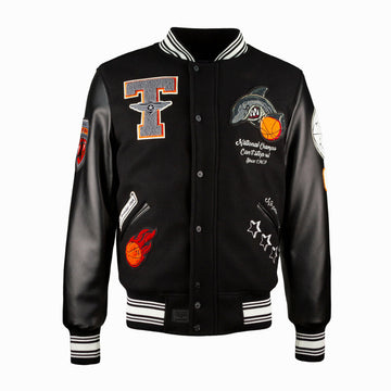 Men's Shark Leather Varsity Jacket